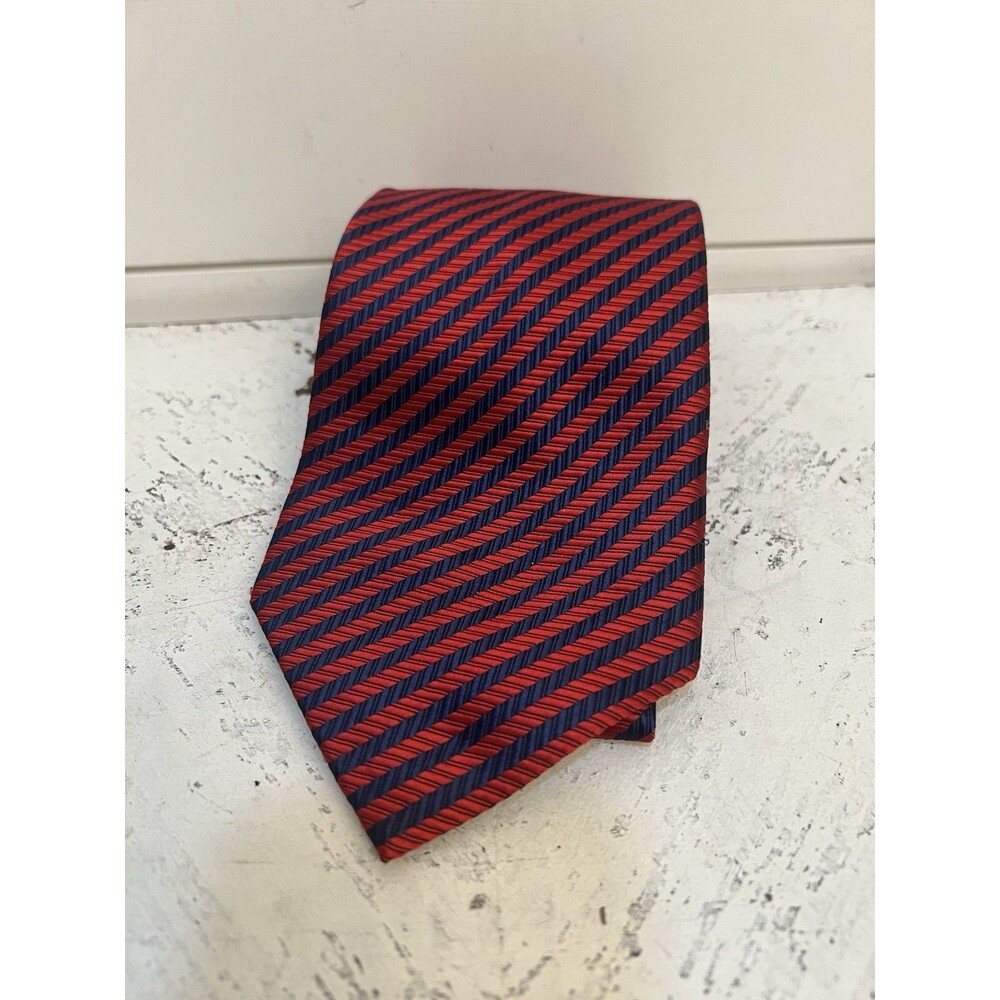 Hugo Boss Silk Necktie Burgundy Diagonal Stripe Italy 58 x 4 Men’s Tie